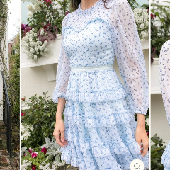 Light blue flowy ivycity co dress - Picture 1 of 7